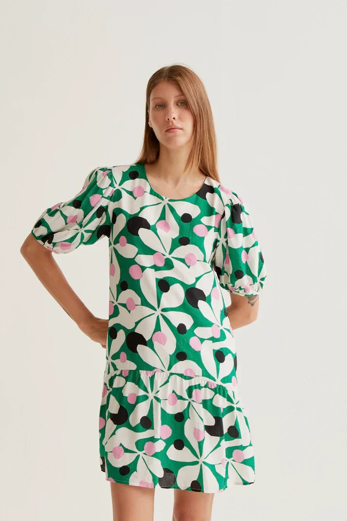 Vestido corto con estampado Hosta Compañía Fantástica - Imagen 2