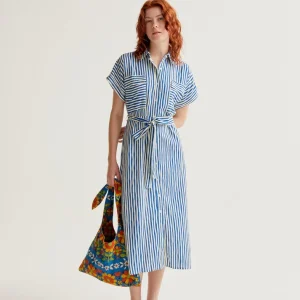 Vestido midi con estampado Lavagna Blue Compañía Fantástica