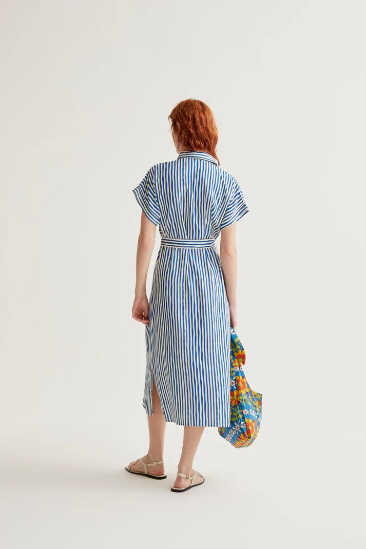 Vestido midi con estampado Lavagna Blue Compañía Fantástica - Imagen 3