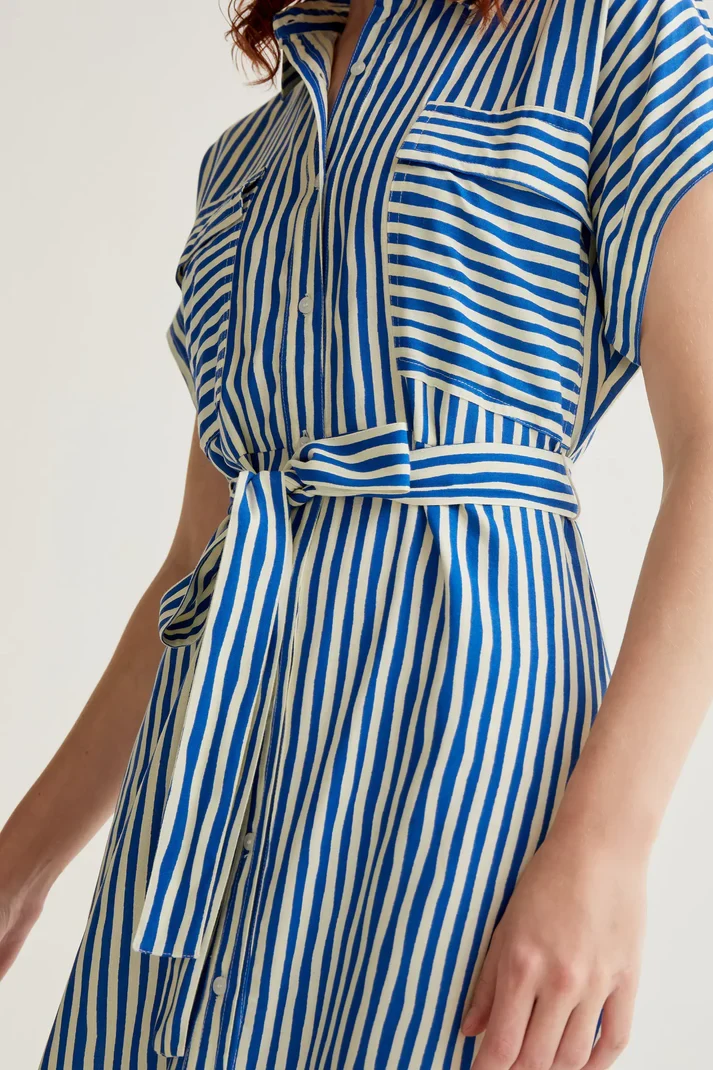 Vestido midi con estampado Lavagna Blue Compañía Fantástica - Imagen 4