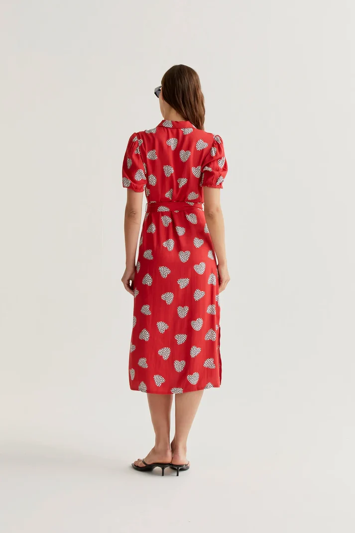 Vestido midi con estampado Harmony Red Compañía Fantástica