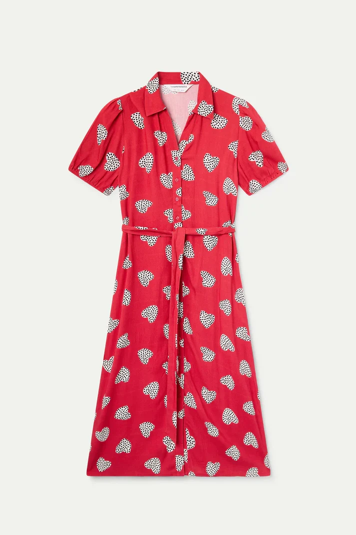 Vestido midi con estampado Harmony Red Compañía Fantástica - Imagen 6