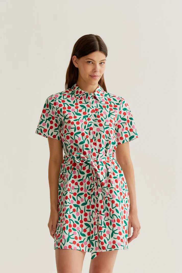 Vestido corto con estampado Guinda Compañía Fantástica - Imagen 2
