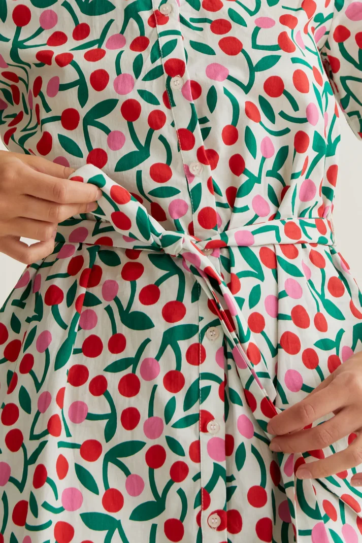 Vestido corto con estampado Guinda Compañía Fantástica - Imagen 4