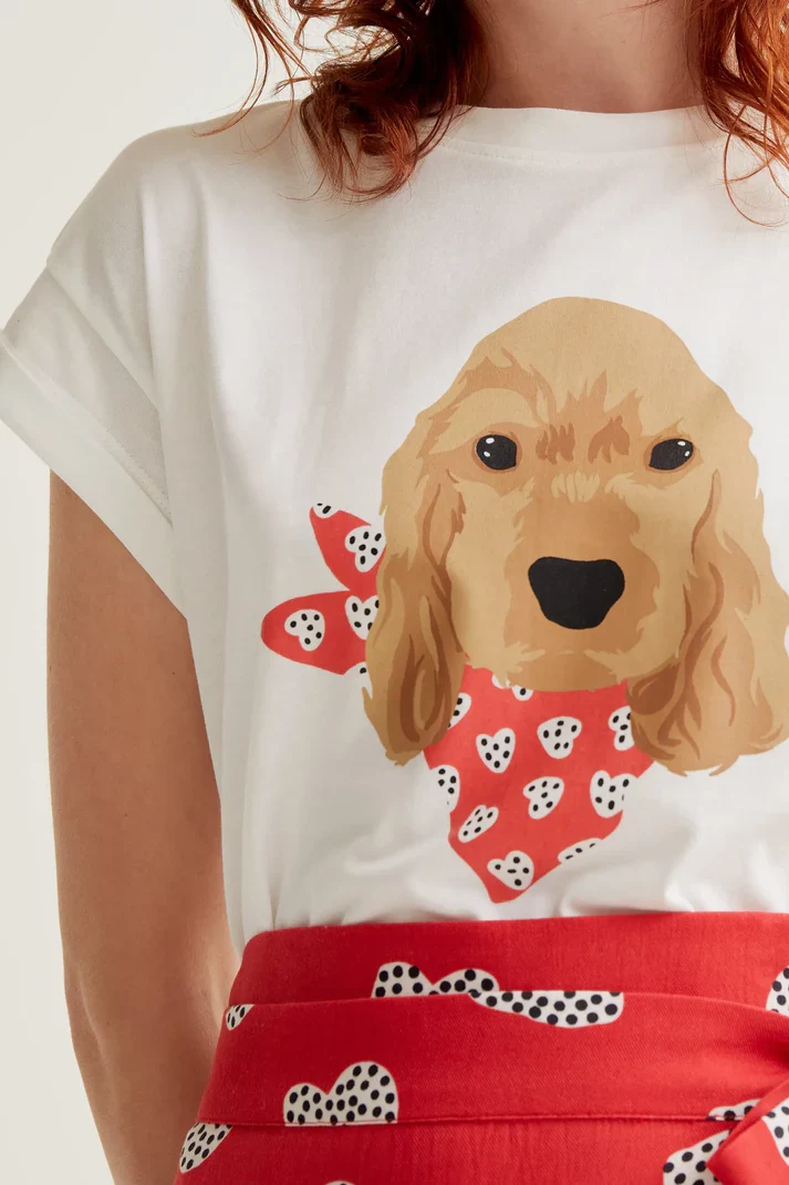 Camiseta con estampado de perrito Coker Compañía Fantástica - Imagen 4