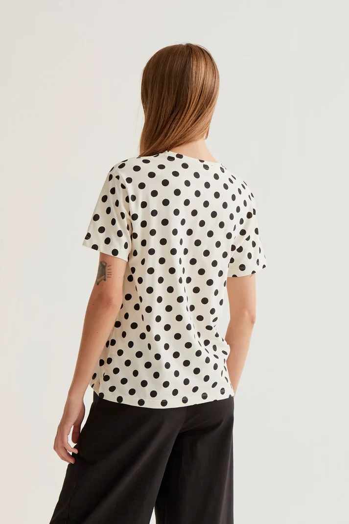 Camiseta de mujer con estampado de lunares Compañía Fantastica - Imagen 3
