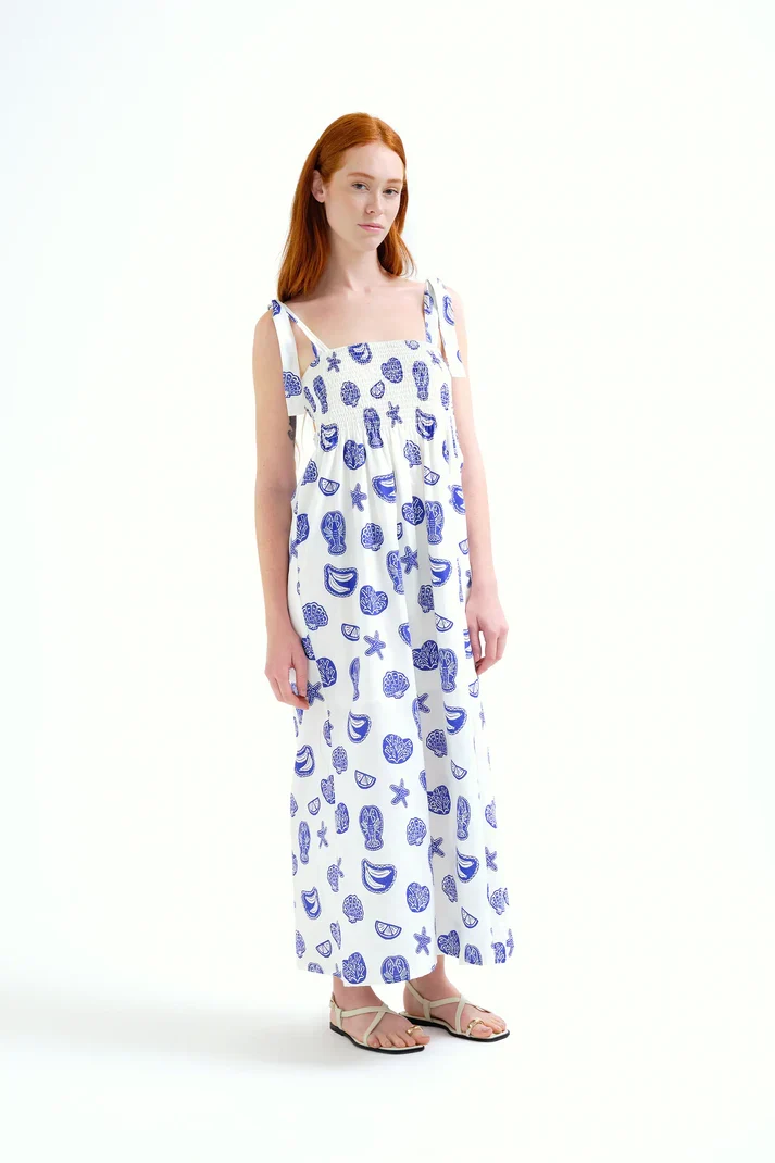 Vestido largo con estampado Lobster Compañía Fantástica