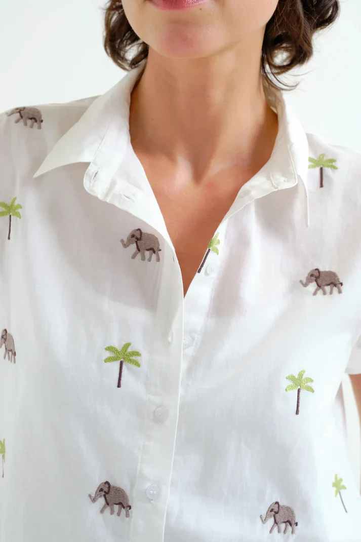 Camisa con estampado Elefante y Palmera Compañía Fantástica - Imagen 3