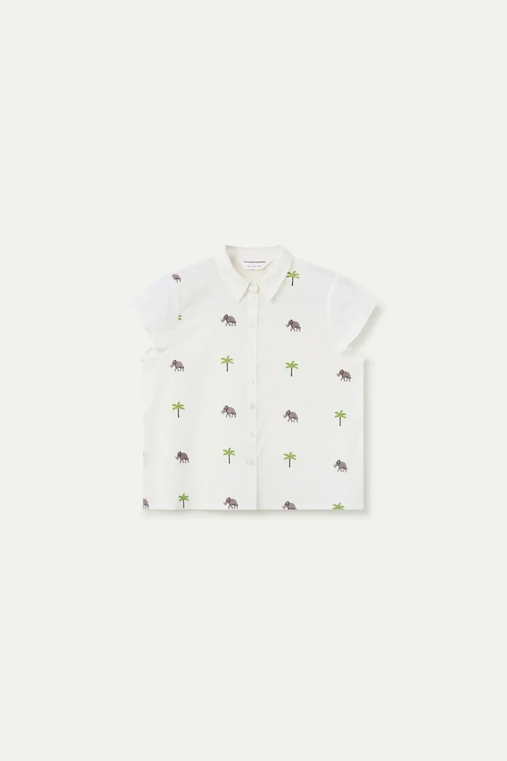 Camisa con estampado Elefante y Palmera Compañía Fantástica - Imagen 5
