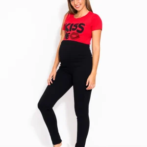 Leggins MAMA MIA Maternity De Suave Textura y Panel Alto Súper Cómodo.