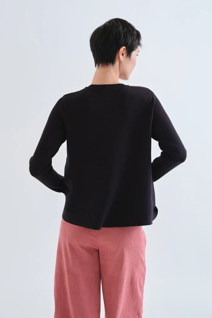 Cárdigan negro con botones grandes multicolor Compañía Fantástica - Imagen 3
