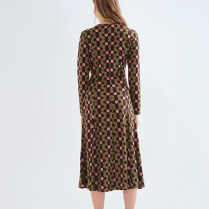 Vestido midi con estampado aberdeen Compañía Fantástica