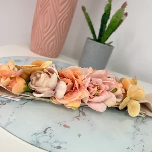 Cinturon fiesta flores beige