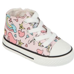 Zapatillas Altas Unicornio Bebé Rosa