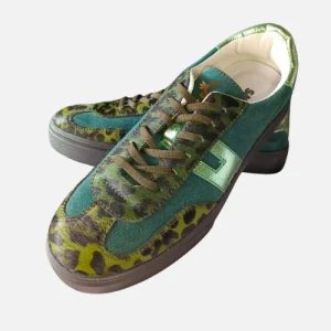 TENNIS EN CUERO VERDE URBAN FLEX – ANIMAL PRINT