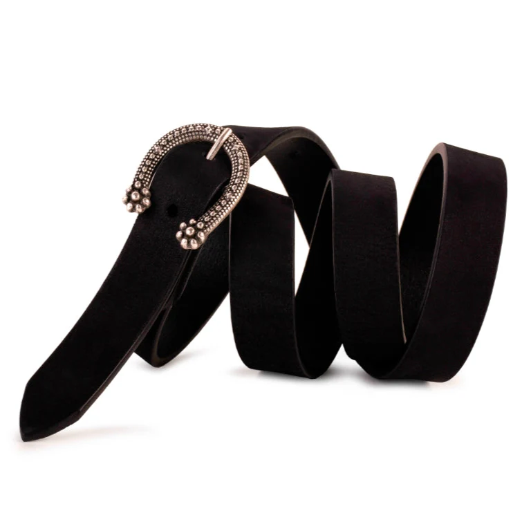 Cinturón de Mujer Piel Bovino 30 mm Dalvi Samy Modelo 71555 Negro