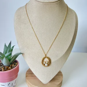 Collar circulo piedras