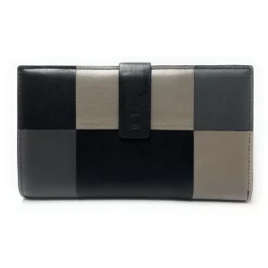 Billetero de Piel Grande (19 X 11cm) monedero de clic Lugupell Pixel Negro