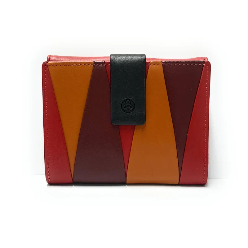 Billetero de Piel Pequeño (12 X 9cm) monedero de clic Lugupell Prisma color Rojo - Imagen 2