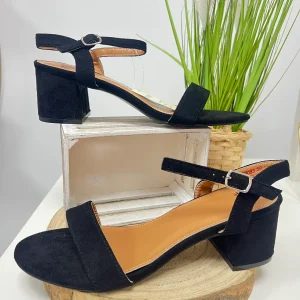 Sandalias Terciopelo Negro