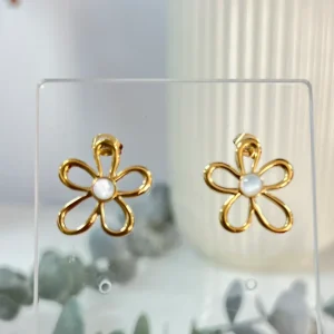Pendientes Flor Perla
