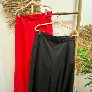 Pantalón recto botones negro CF