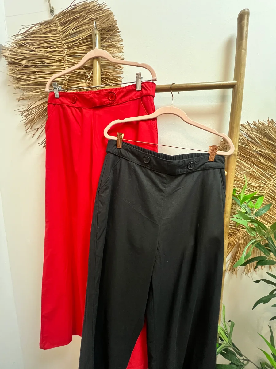 Pantalón recto botones negro CF - Imagen 2