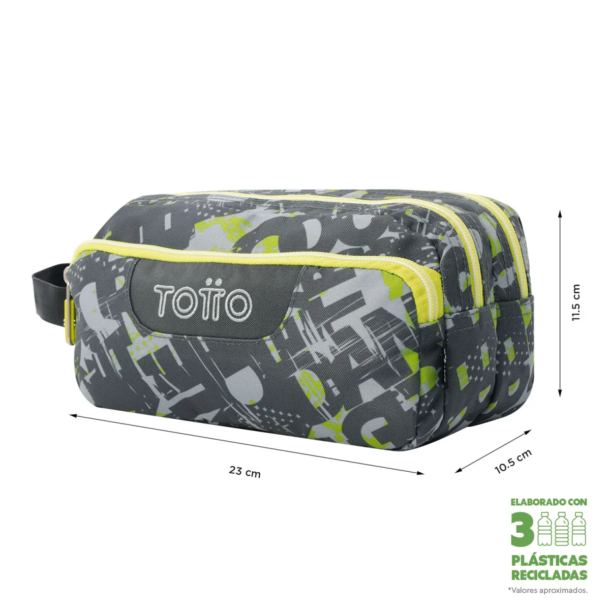 Estuche escolar eco-friendly tres compartimentos Totto Agapec - Texgrunge - Imagen 3