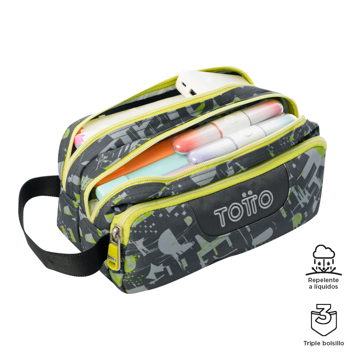 Estuche escolar eco-friendly tres compartimentos Totto Agapec - Texgrunge - Imagen 4