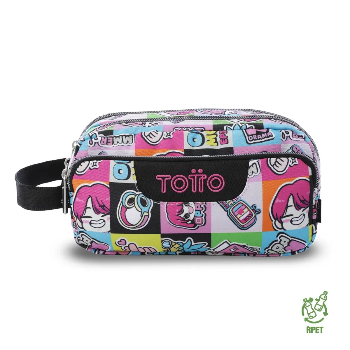 Estuche escolar eco-friendly tres compartimentos Totto Agapec | K-Pop