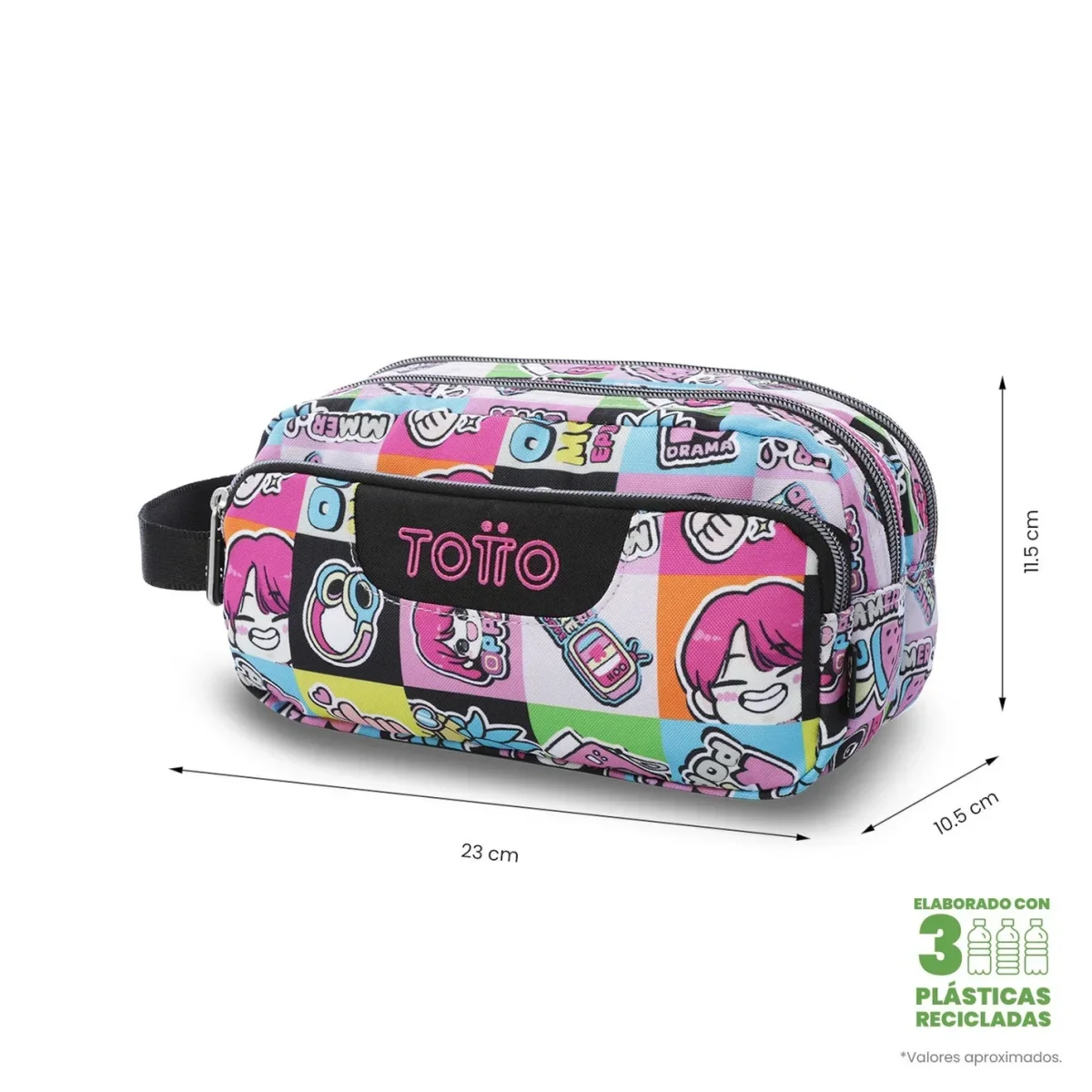 Estuche escolar eco-friendly tres compartimentos Totto Agapec | K-Pop - Imagen 3