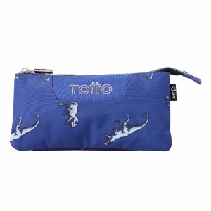 Estuche escolar eco-friendly tres compartimentos azul Totto - Tablero