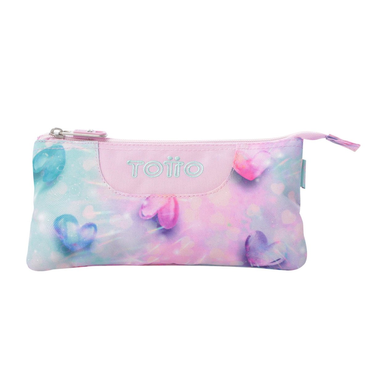 Estuche escolar eco-friendly tres compartimentos Totto Tablero Glitter - Shiny Heart - Imagen 2