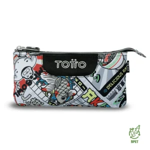 Estuche escolar eco-friendly tres compartimentos Totto Tablero - Ramen