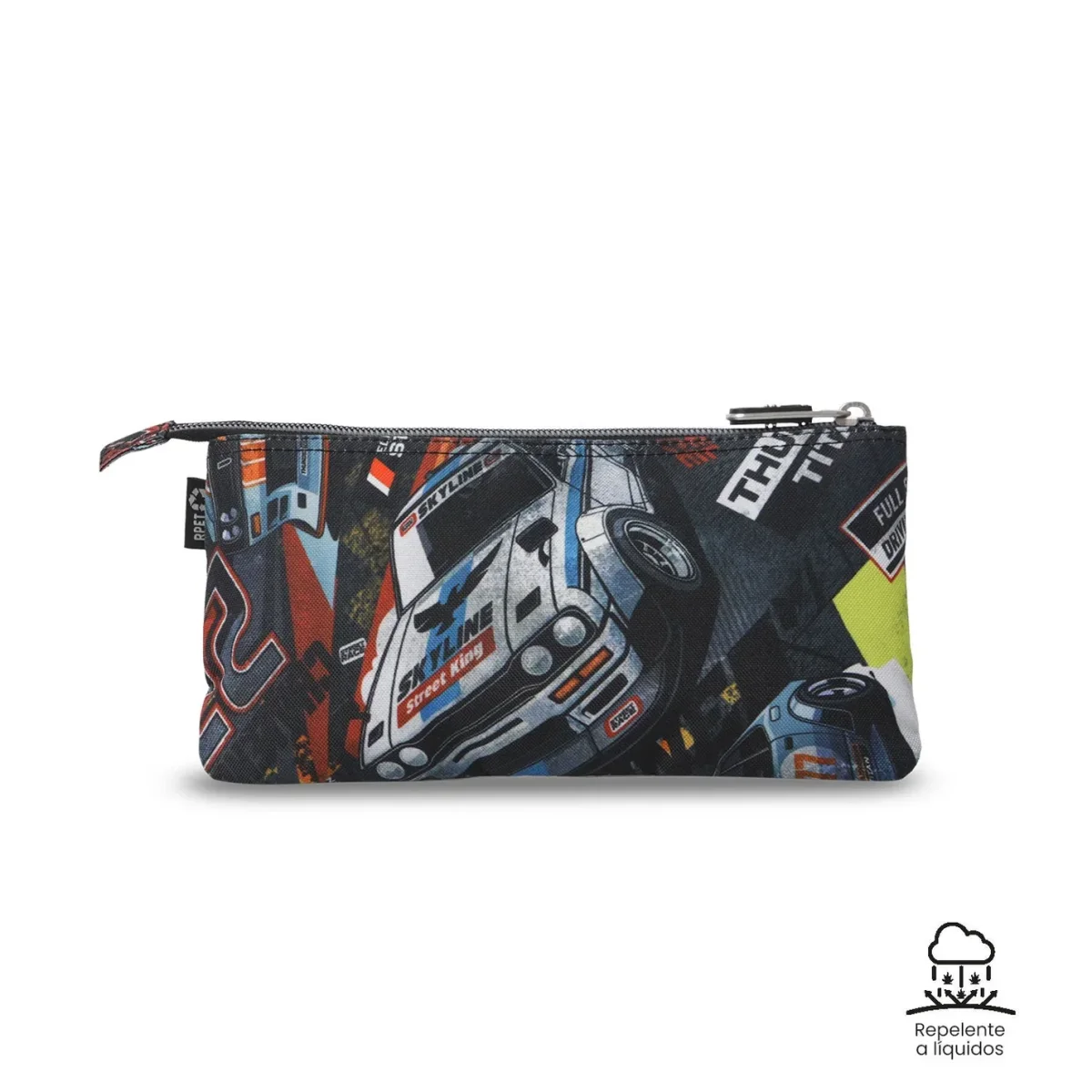 Estuche escolar eco-friendly tres compartimentos Totto Tablero - Rally Red - Imagen 5