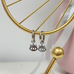 Pendientes aro mini ojo