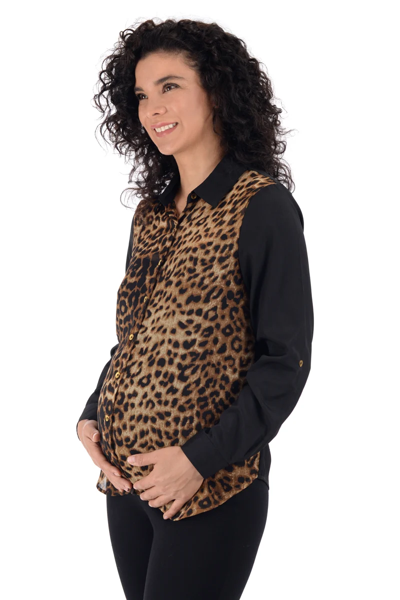 Blusa Moderna de Maternidad MAMA MIA Maternity con Estampado Animal Print - Imagen 3