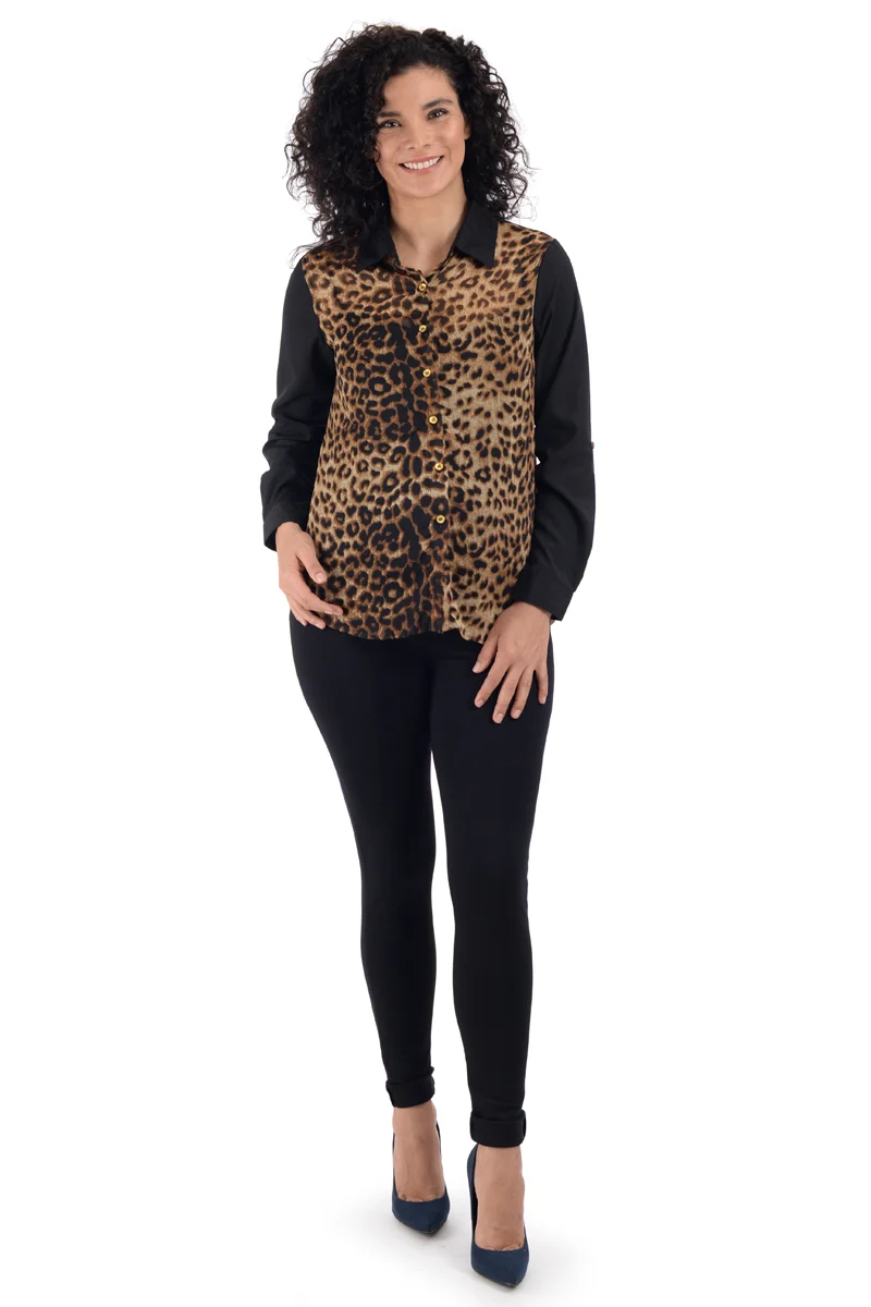 Blusa Moderna de Maternidad MAMA MIA Maternity con Estampado Animal Print - Imagen 4