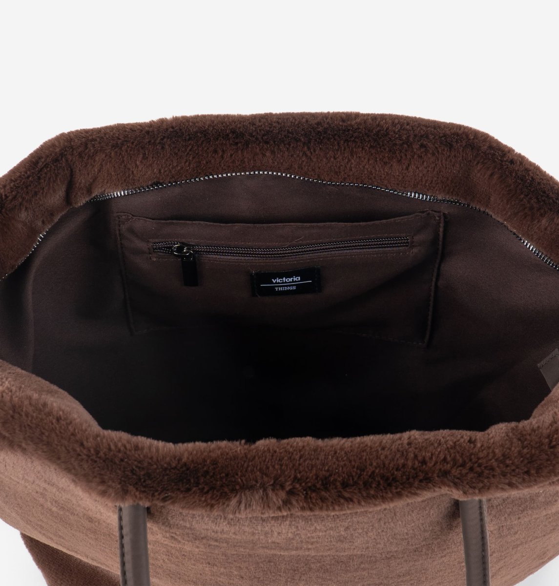 Bolso Shopper Pelo Marrón Chocolate Victoria - Imagen 3
