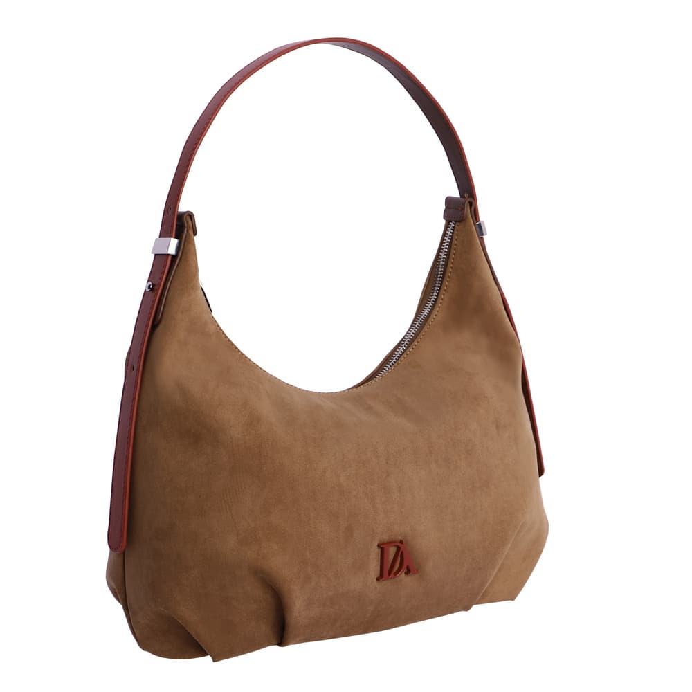 Bolso de Hombro Marrón Don Algodón Ante - Imagen 3