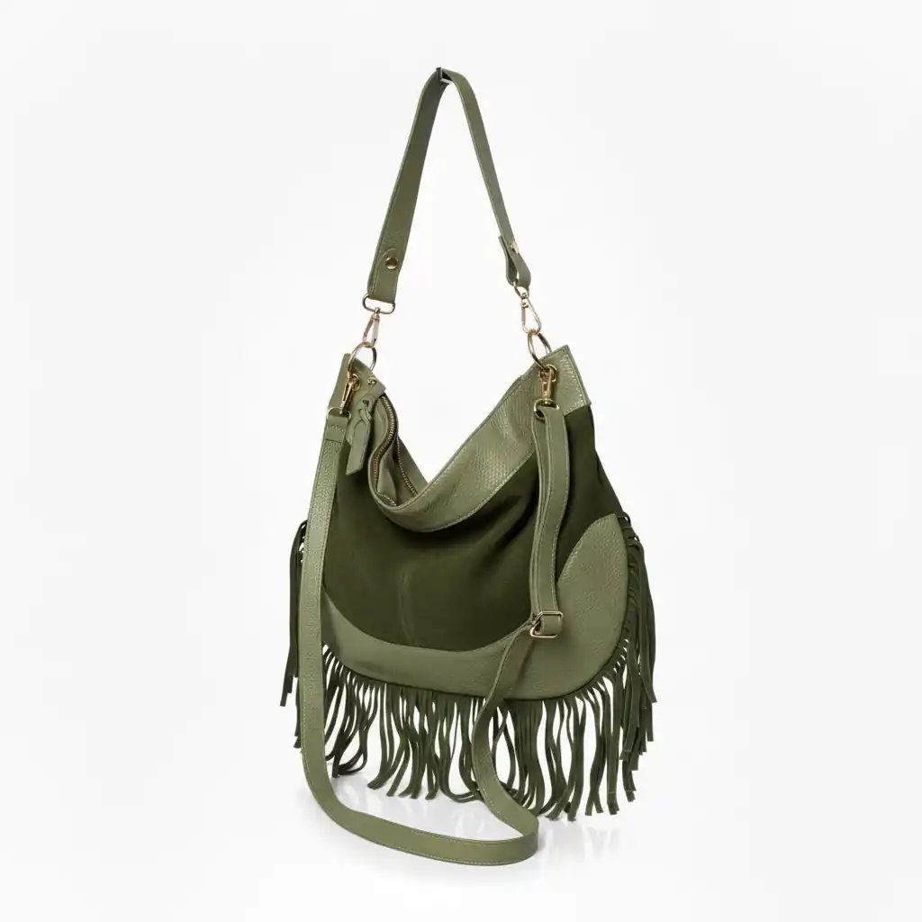 Bolso Boho Ante Flecos - Imagen 4