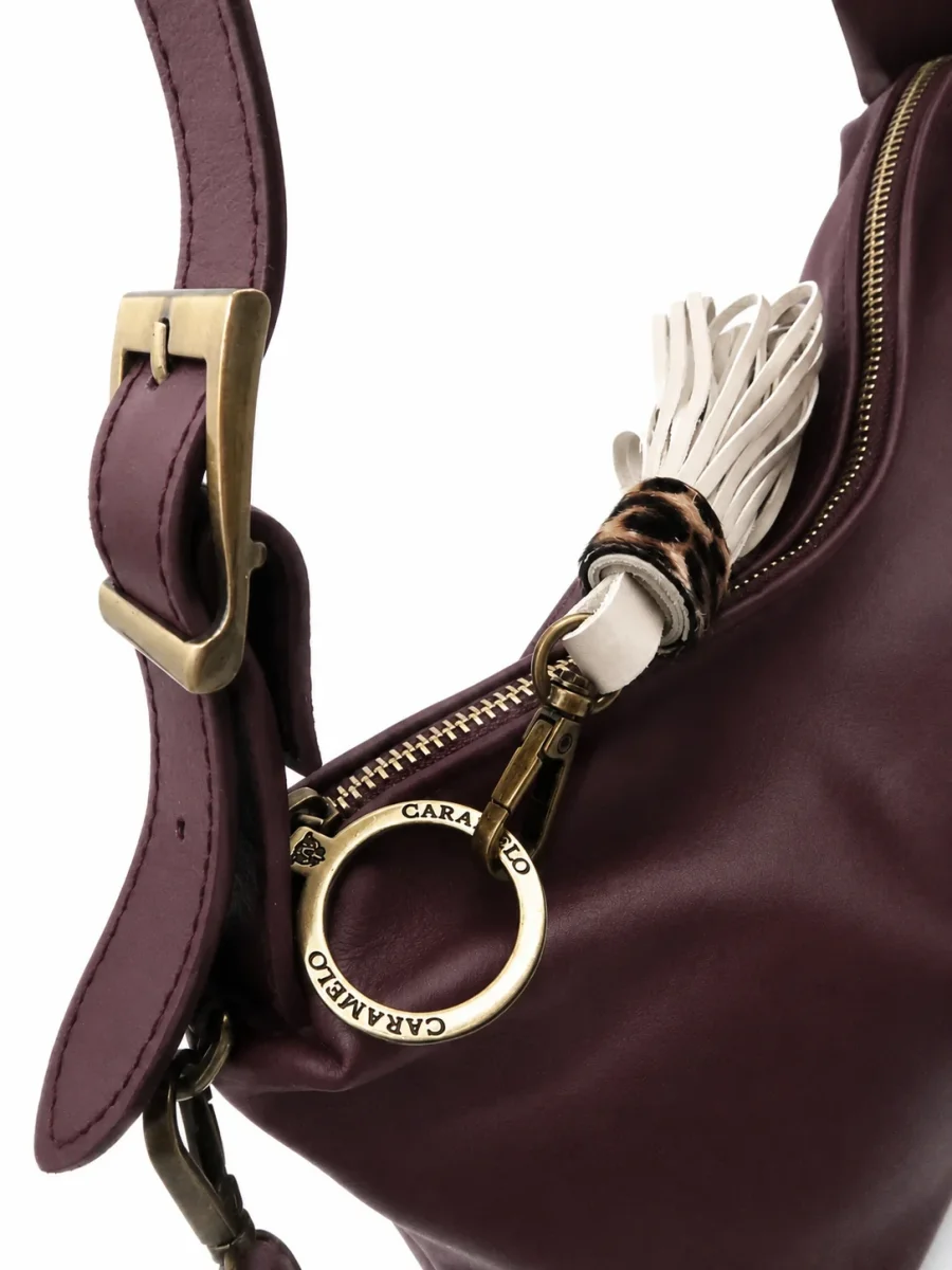 Bolso con Bandolera Piel Napa Caramelo Paris - Imagen 7
