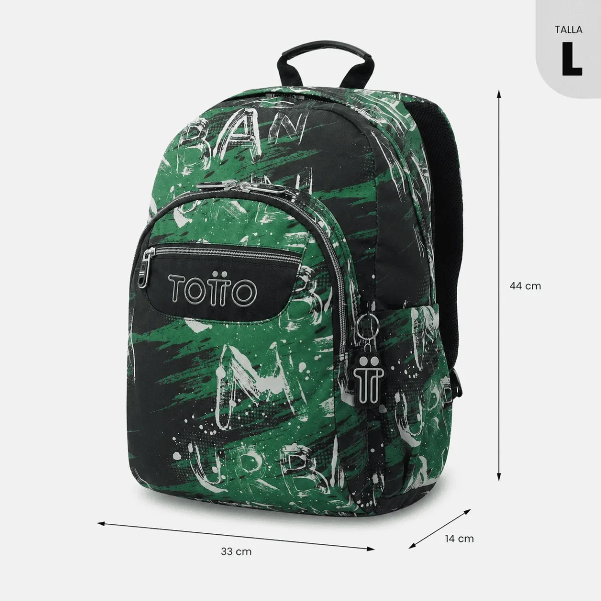 Mochila escolar adaptable a carro Totto Acuareles - Grounge - Imagen 4