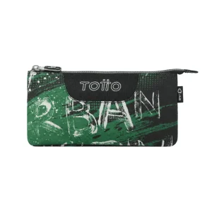 Estuche escolar eco-friendly tres compartimentos Totto Tablero - Grounge