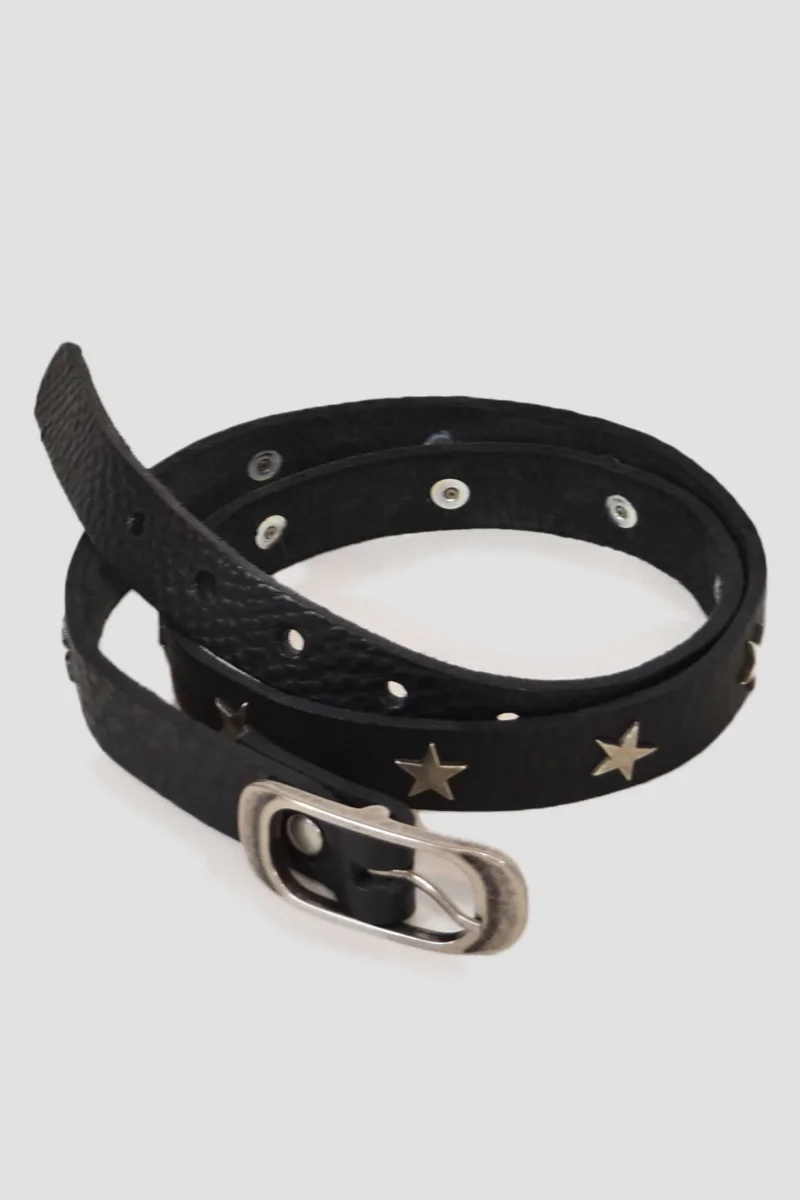 Cinturón piel estrellas negro - Imagen 7