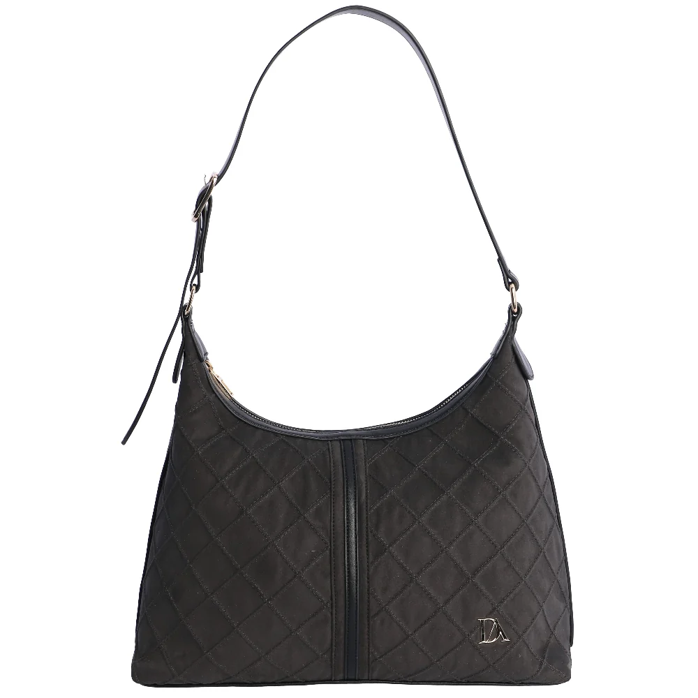 Bolso de Hombro bandolera Don Algodón Suede Negro - Imagen 2
