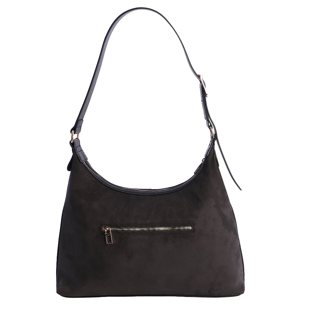 Bolso de Hombro bandolera Don Algodón Suede Negro - Imagen 4
