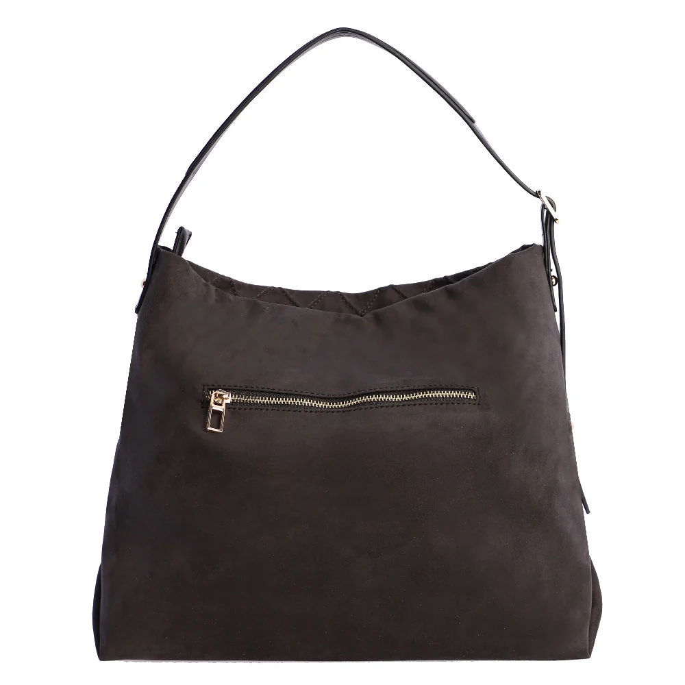 Bolso de Hombro Don Algodón Suede Negro - Imagen 4