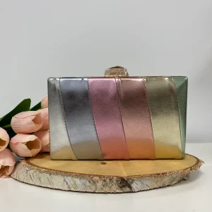 Bolso fiesta rayas metalizado