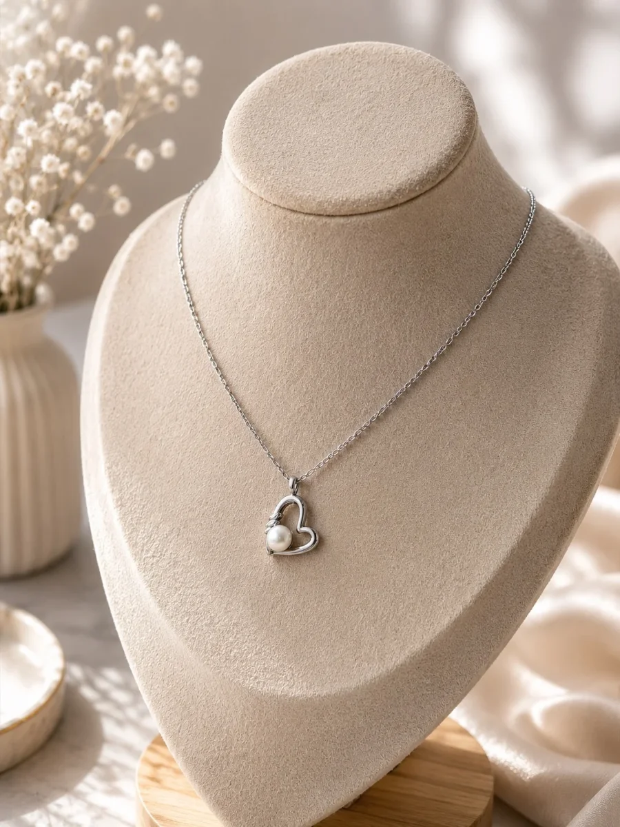 Collar corazón perla - Imagen 3